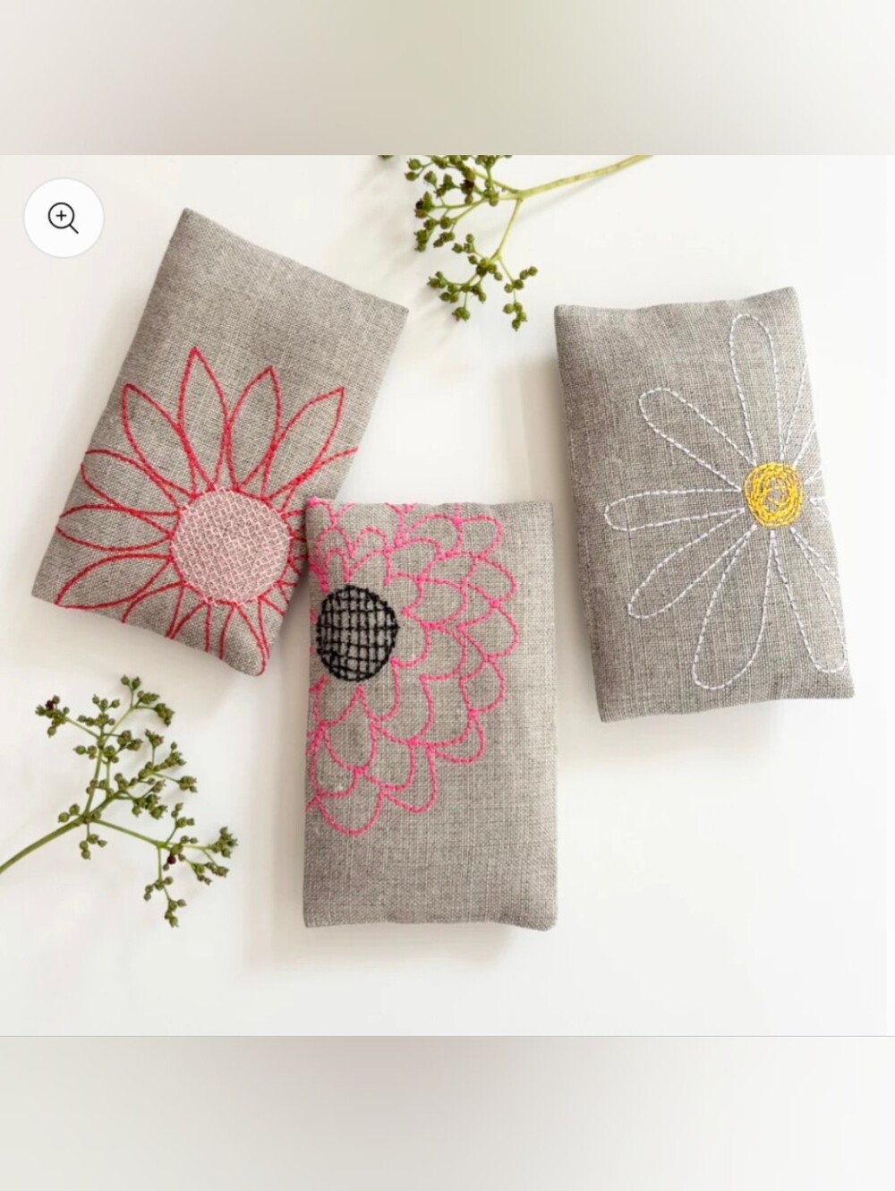 Embroidered Blooms Lavender Sachet Set